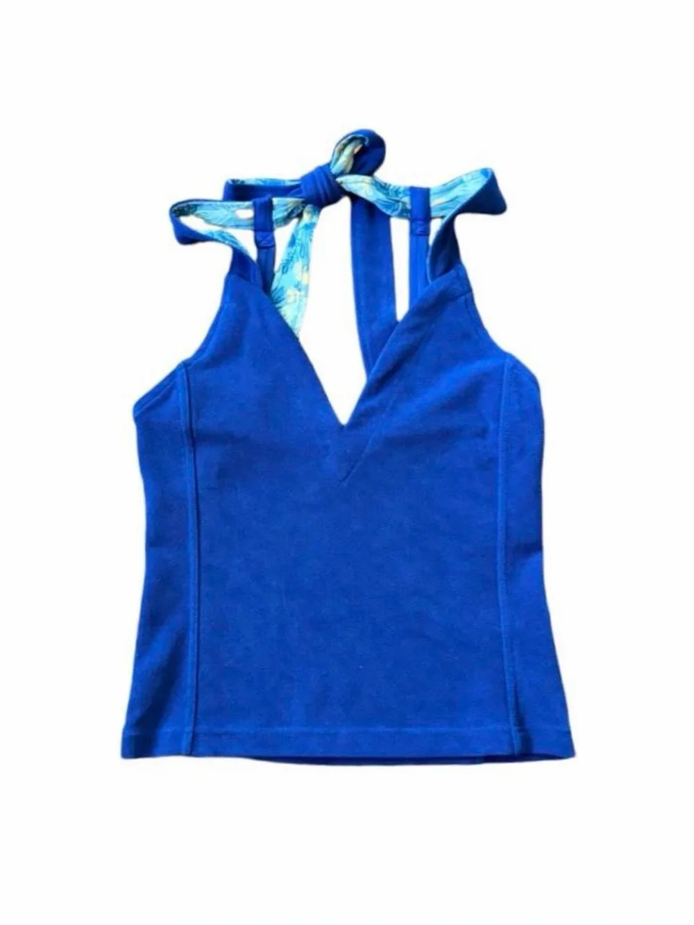 Free People Blue Tie Back Halter Top S NWT - Picture 2 of 8
